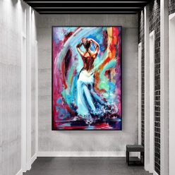 Abstract Colorful Nude Girl Women Dancing Oil Painting on Canvas Posters and Prints Cuadros Wall Art Picture for Living Room