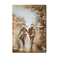 Romantic Couple in Love Interesting Painting Printed on Canvas