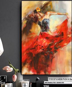 Abstract Dancing Ballerina Girl Oil Painting on Canvas Scandinavian Posters and Prints Wall Art Picture for Living Room Cuadros