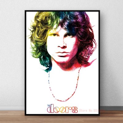 The Doors Jim Morrison Poster Rock Band Music Guitar Canvas Wall Art For Living Room Home Decoration