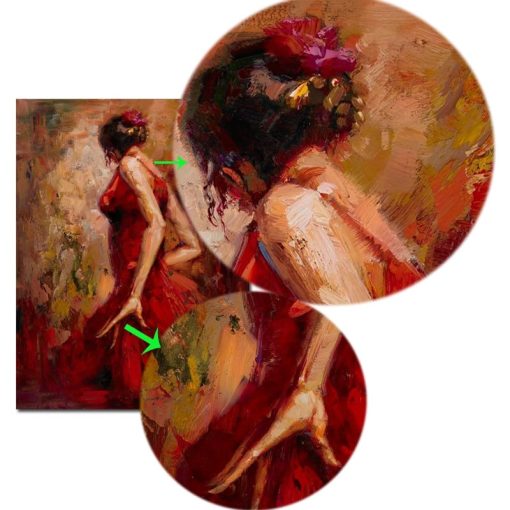 Wall Art Painting Dancing Girl in Red Dress Printed on Canvas - Image 6