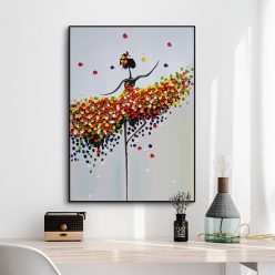 Abstract Ballet Girl Colorful Oil Painting on Canvas Dance Posters Prints Scandinavian Wall Art Picture for Living Room Cuadros