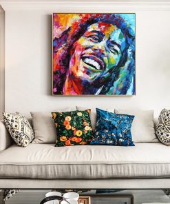 Abstract Portrait of Bob Marley Printed on Canvas