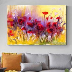 Abstract Flowers Canvas Painting Watercolor Poppy Flower Posters and Prints Wall Art Picture for Living Room Home Decor Cuadros