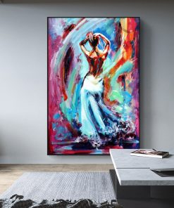 Abstract Colorful Nude Girl Women Dancing Oil Painting on Canvas Posters and Prints Cuadros Wall Art Picture for Living Room