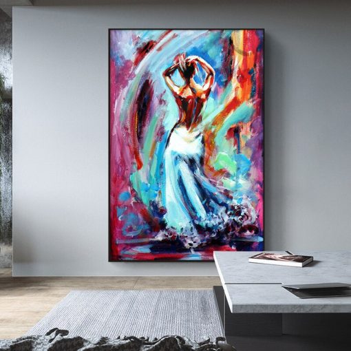 Abstract Colorful Nude Girl Women Dancing Oil Painting on Canvas Posters and Prints Cuadros Wall Art Picture for Living Room