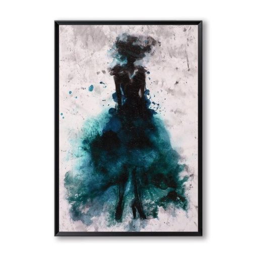 Elegant Dancing Skirt Girl Abstract Paintings Printed on Canvas