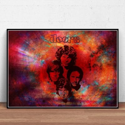 The Doors Jim Morrison Poster Rock Band Music Guitar Canvas Wall Art For Living Room Home Decoration