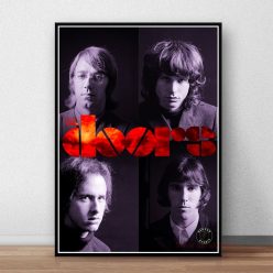 The Doors Jim Morrison Poster Rock Band Music Guitar Canvas Wall Art For Living Room Home Decoration