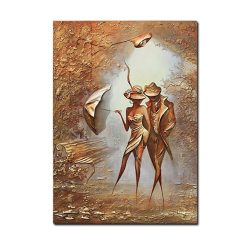 Romantic Couple in Love Interesting Painting Printed on Canvas