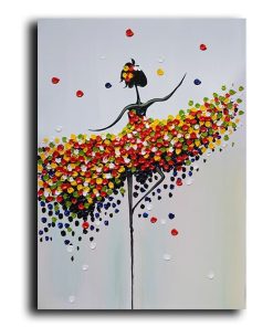 Abstract Ballet Girl Colorful Oil Painting on Canvas Dance Posters Prints Scandinavian Wall Art Picture for Living Room Cuadros