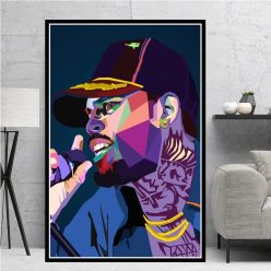 Hip Hop Rapper Music Star Chris Brown Quality Canvas Painting Poster Art Home Decor Bar Bedroom Living Sofa Wall Decor Picture