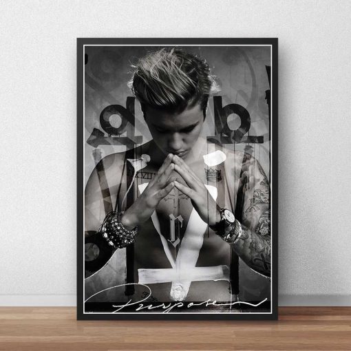 Justin Bieber Poster Canvas Custom Poster Singer Music Posters Prints Wall Art Art Canvas Bar Cafe living room decor Gift