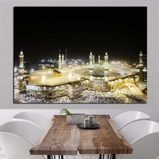 HD Print Pilgrimage to Mecca Wall Canvas Painting Religious Architecture Mecca Faith Europe Cuadros Mural Poster for Living Room