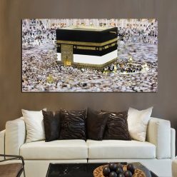 Modern Print Mecca Islamic Jan 2 People View Muslim Mosque Landscape Painting On Canvas Religious Art Cuadros Home Wall Decor