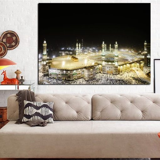 HD Print Pilgrimage to Mecca Wall Canvas Painting Religious Architecture Mecca Faith Europe Cuadros Mural Poster for Living Room