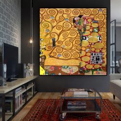 Fulfillment by Gustav Klimt Painting Printed on Canvas