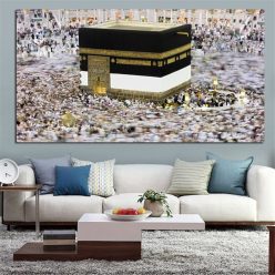 Modern Print Mecca Islamic Jan 2 People View Muslim Mosque Landscape Painting On Canvas Religious Art Cuadros Home Wall Decor