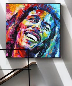 Abstract Portrait of Bob Marley Printed on Canvas