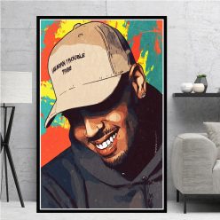 Hip Hop Rapper Music Star Chris Brown Quality Canvas Painting Poster Art Home Decor Bar Bedroom Living Sofa Wall Decor Picture