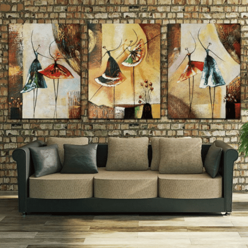 Ballet Dancer Paintings Hand Painted Abstract Acrylic Paintings - Image 4