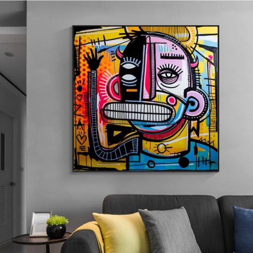 Graffiti Street Art Joachim Abstract Colorful Oil Painting on Canvas Poster and Prints Cuadros Wall Art Picture for Living Room