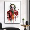 JOKER Painting Graffiti Art, Abstract Comic Poster Printed on Canvas