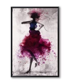 Elegant Dancing Skirt Girl Abstract Paintings Printed on Canvas