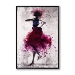 Elegant Dancing Skirt Girl Abstract Paintings Printed on Canvas