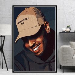 Hip Hop Rapper Music Star Chris Brown Quality Canvas Painting Poster Art Home Decor Bar Bedroom Living Sofa Wall Decor Picture