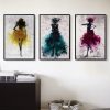 Elegant Dancing Skirt Girl Abstract Paintings Printed on Canvas