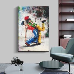 Hip Hop Lovers Abstract Canvas Painting Printed on Canvas