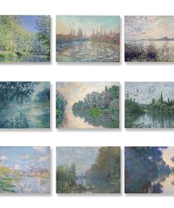 Claude Monet Seine River Canvas Painting Reproductions Poster and Print Wall Art Picture for Living Room Home Decoration Cuadros