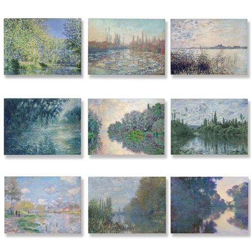 Claude Monet Seine River Canvas Painting Reproductions Poster and Print Wall Art Picture for Living Room Home Decoration Cuadros