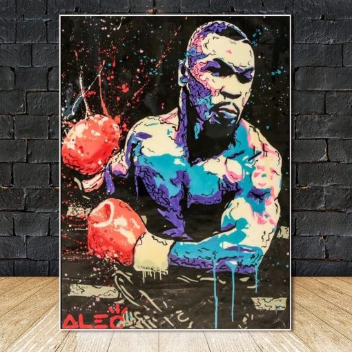 Mike Tyson's Street Graffiti Art, The Most Dangerous Boxer in History, Printed on Canvas