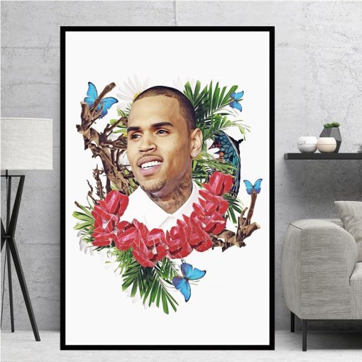 Hip Hop Rapper Music Star Chris Brown Quality Canvas Painting Poster Art Home Decor Bar Bedroom Living Sofa Wall Decor Picture