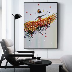 Abstract Ballet Girl Colorful Oil Painting on Canvas Dance Posters Prints Scandinavian Wall Art Picture for Living Room Cuadros