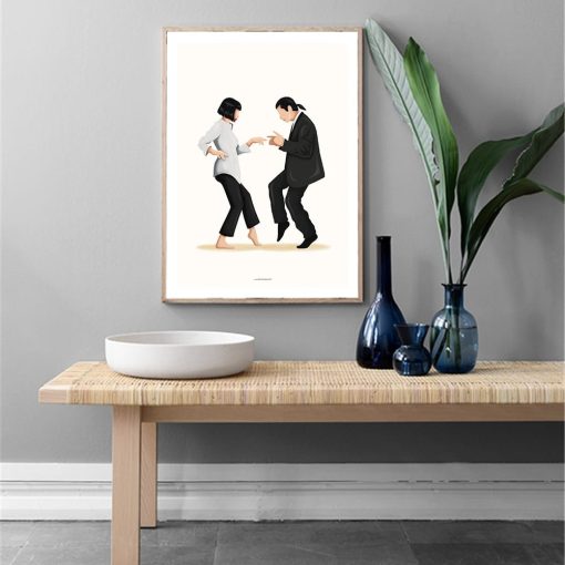 From the Movie Pulp Fiction Mia & Vincent Vega Dance Printed on Canvas