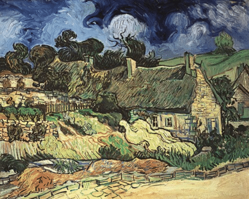 Houses with Thatched Roofs Cordeville 1890