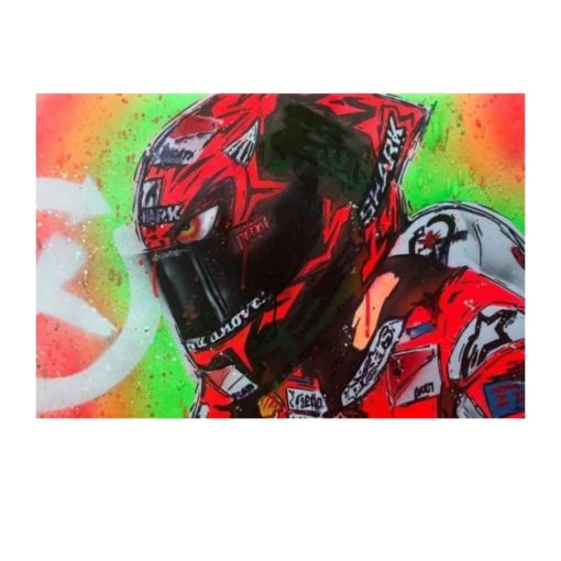 Motorcycle Racing Oil Prints Abstract Painting Printed on Canvas - Image 4