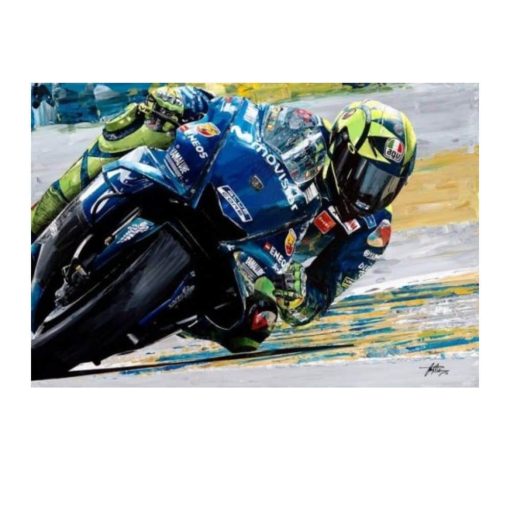 Motorcycle Racing Oil Prints Abstract Painting Printed on Canvas - Image 5