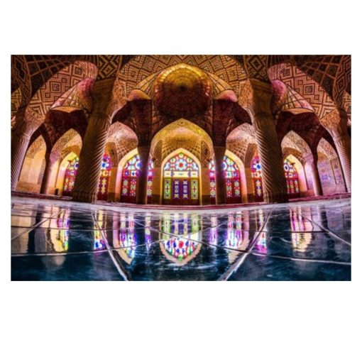 The Nasir al-Mulk Mosque Known as The Pink Mosque Printed on Canvas - Image 3