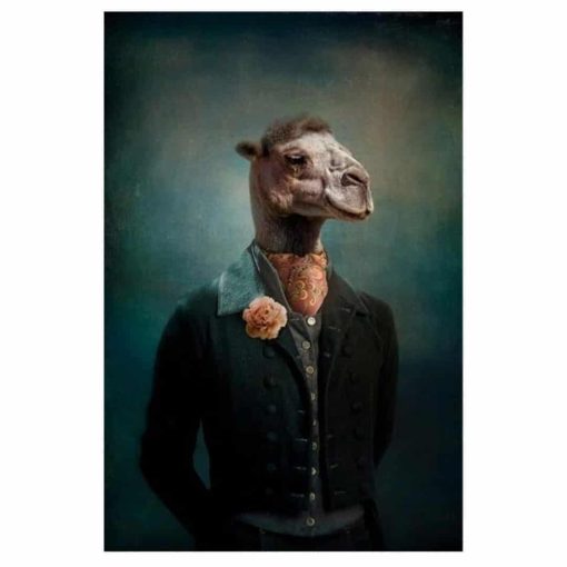 Goat Figures In a Suit Classical Paintings Printed on Canvas - Image 5