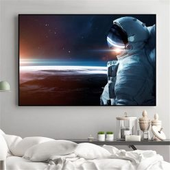 Galaxy Stars Astronaut Planet Hole Space Canvas Painting Universe Earth Meteorite Posters and Prints Wall Picture for Home Decor