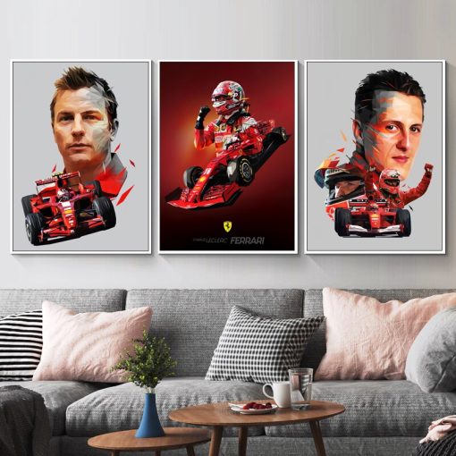 Top Formula One Racing Drivers Paintings Printed on Canvas