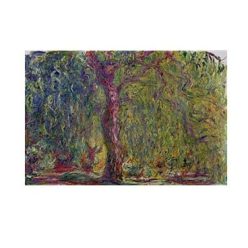 Claude At Dusk Monet Painting Water Lilies Willow Tree Oil Painting on Canvas Prints and Posters Wall Art Picture for Home Decor