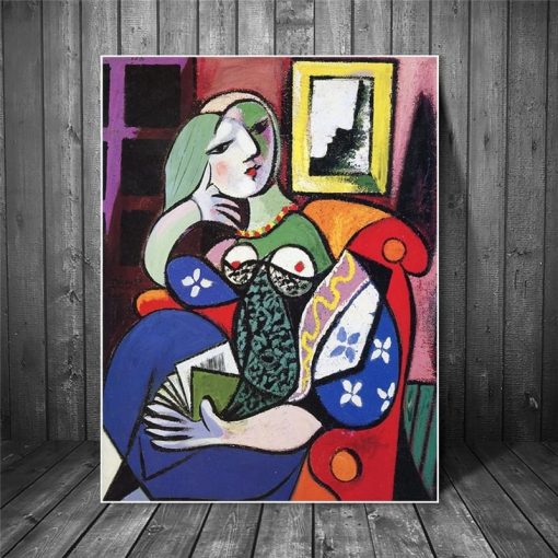 Woman With Book by Pablo Picasso Famous Painting Printed on Canvas