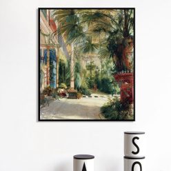 German Carl Blechen Palm House Canvas Paintings Classic Famous Posters and Prints Wall Art Pictures for Living Room Home Decor