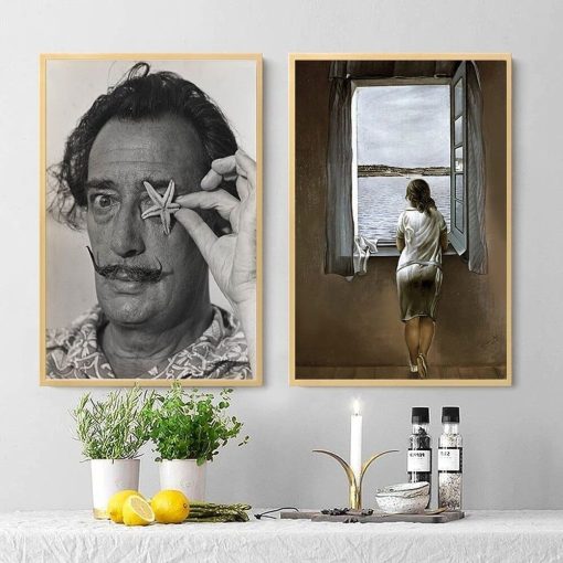 Lookout Woman By Salvador Dali Canvas Painting Nordic Simple Posters and Prints Wall Art Picture for Living Room Home Decoration