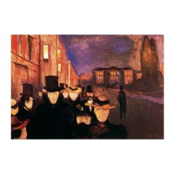 Edvard Munch Carl John Street At Night Abstract Oil Painting on Canvas Posters and Prints Wall Art Picture for Living Room decor